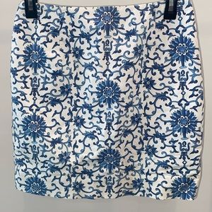 Lauren Ralph Lauren size 6P blue and white lined cotton skirt